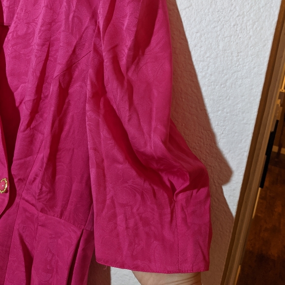 VTG 80s Pink Jacquard Blouse by Golden Gate - Picture 6 of 16